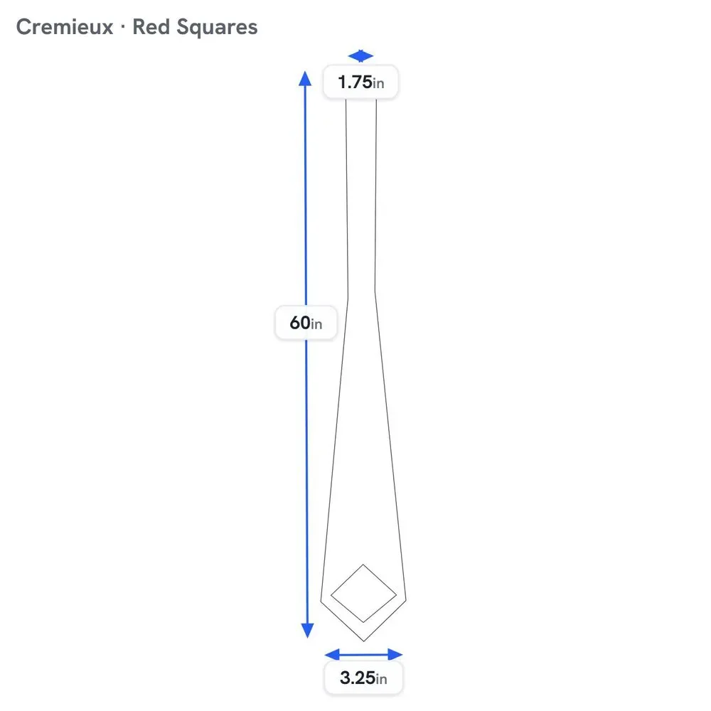 Cremieux Handmade in the USA Silk Tie Red Repeating Square Motifs